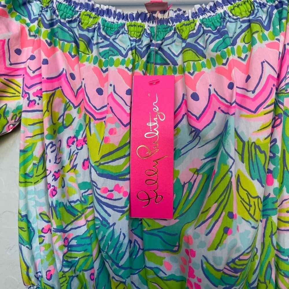 New Lilly Pulitzer Camille Off-The-Shoulder Floral Dress size XS - Picture 6 of 11